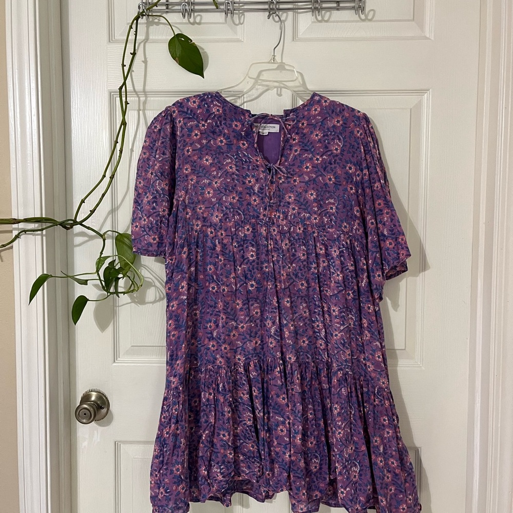 Floral Purple Casual Dress